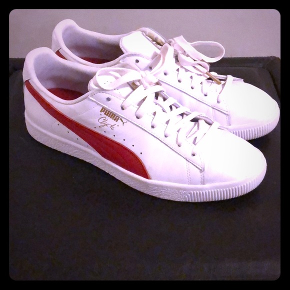 Puma “Clyde’s” Size 10, Red and White - Picture 1 of 4
